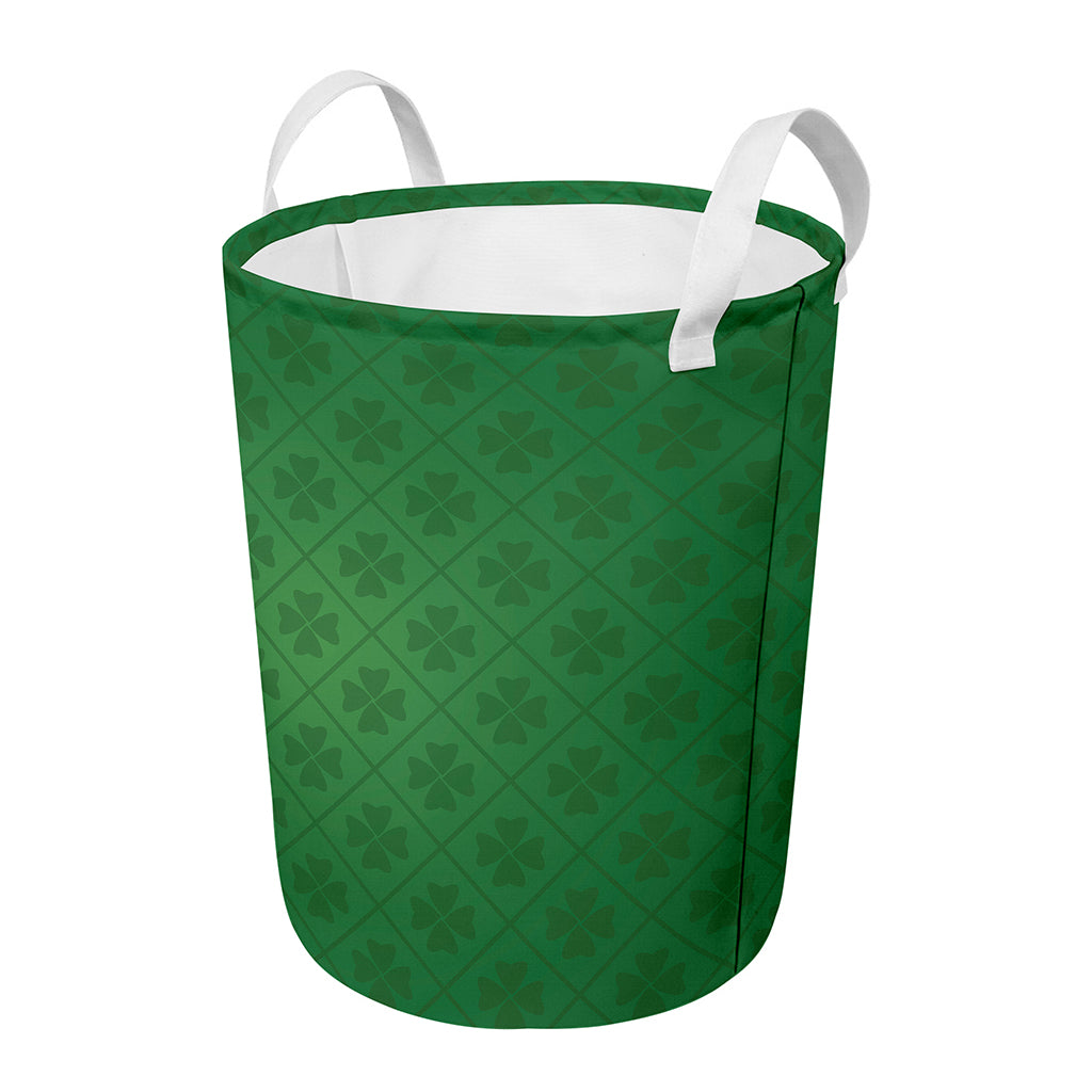 Shamrock St. Patrick's Day Pattern Print Round Laundry Basket