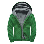 Shamrock St. Patrick's Day Pattern Print Sherpa Lined Zip Up Hoodie
