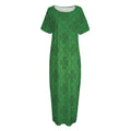 Shamrock St. Patrick's Day Pattern Print Short Sleeve Long Nightdress
