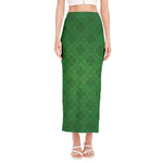 Shamrock St. Patrick's Day Pattern Print Side Slit Maxi Skirt