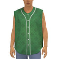 Shamrock St. Patrick's Day Pattern Print Sleeveless Baseball Jersey