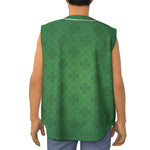 Shamrock St. Patrick's Day Pattern Print Sleeveless Baseball Jersey