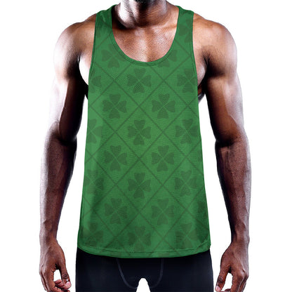 Shamrock St. Patrick's Day Pattern Print Training Tank Top