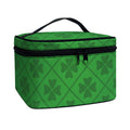 Shamrock St. Patrick's Day Pattern Print Travel Makeup Bag