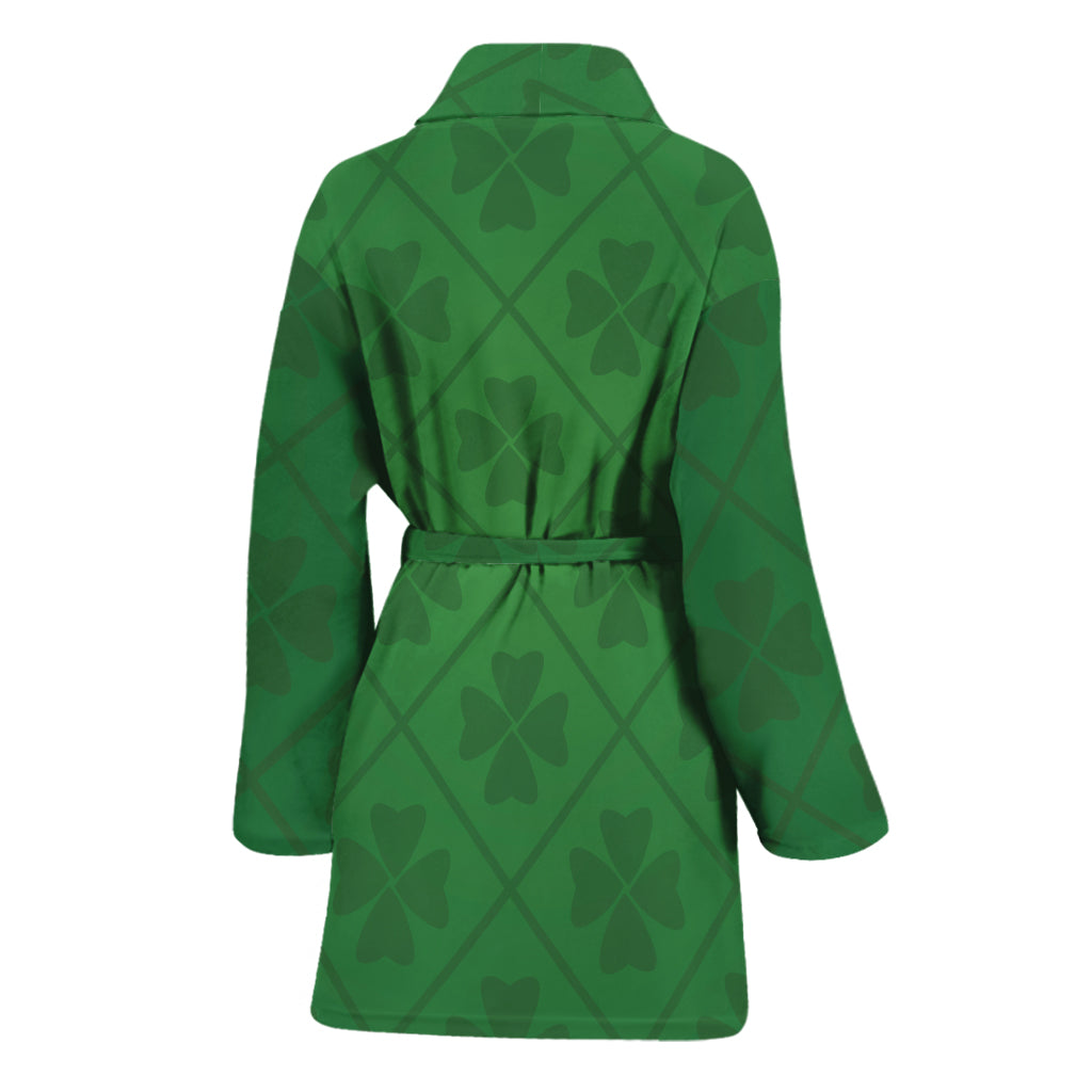 Shamrock St. Patrick's Day Pattern Print Women's Bathrobe
