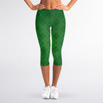 Shamrock St. Patrick's Day Pattern Print Women's Capri Leggings
