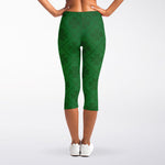 Shamrock St. Patrick's Day Pattern Print Women's Capri Leggings