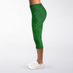 Shamrock St. Patrick's Day Pattern Print Women's Capri Leggings