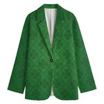 Shamrock St. Patrick's Day Pattern Print Women's Cotton Blazer