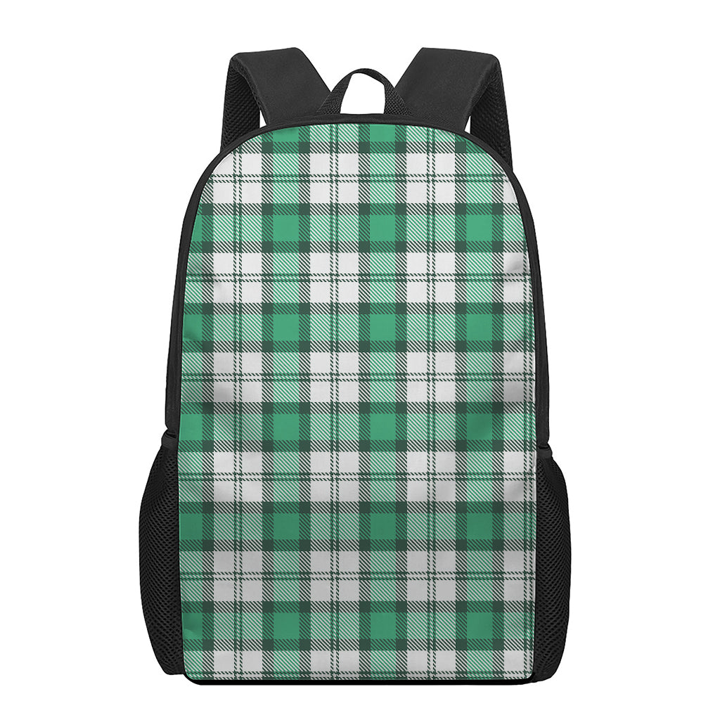 Shamrock St. Patrick's Day Tartan Print 17 Inch Backpack