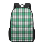 Shamrock St. Patrick's Day Tartan Print 17 Inch Backpack