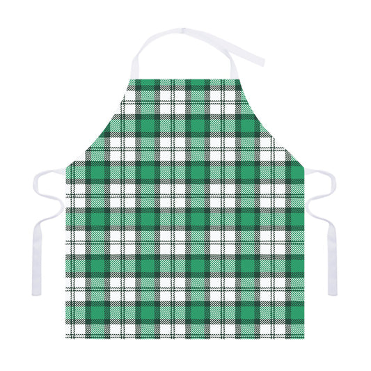 Shamrock St. Patrick's Day Tartan Print Adjustable Apron