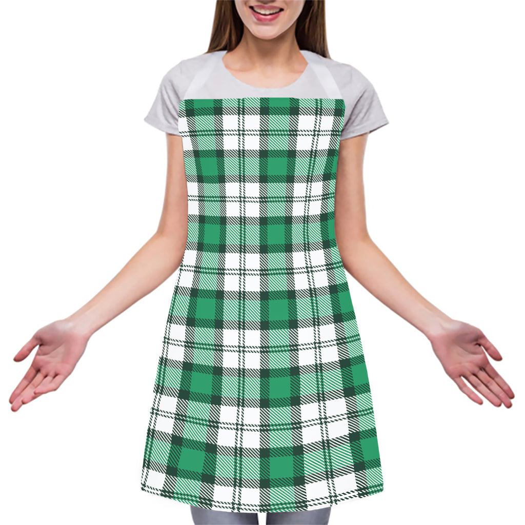 Shamrock St. Patrick's Day Tartan Print Adjustable Apron