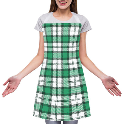 Shamrock St. Patrick's Day Tartan Print Adjustable Apron