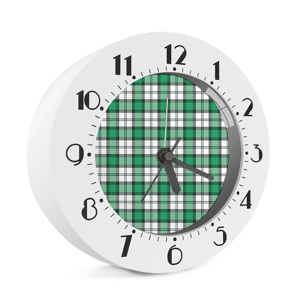 Shamrock St. Patrick's Day Tartan Print Alarm Clock