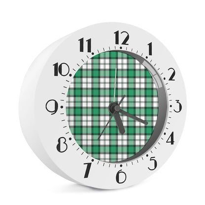 Shamrock St. Patrick's Day Tartan Print Alarm Clock