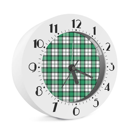 Shamrock St. Patrick's Day Tartan Print Alarm Clock