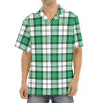Shamrock St. Patrick's Day Tartan Print Aloha Shirt