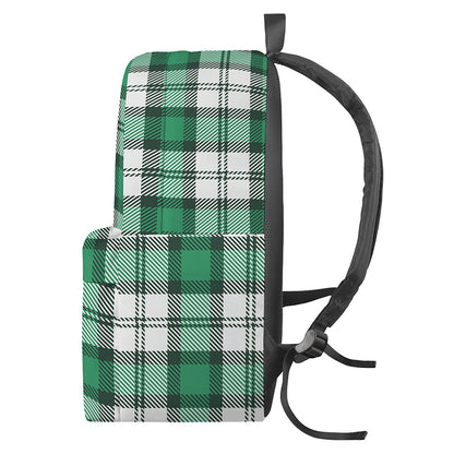 Shamrock St. Patrick's Day Tartan Print Backpack
