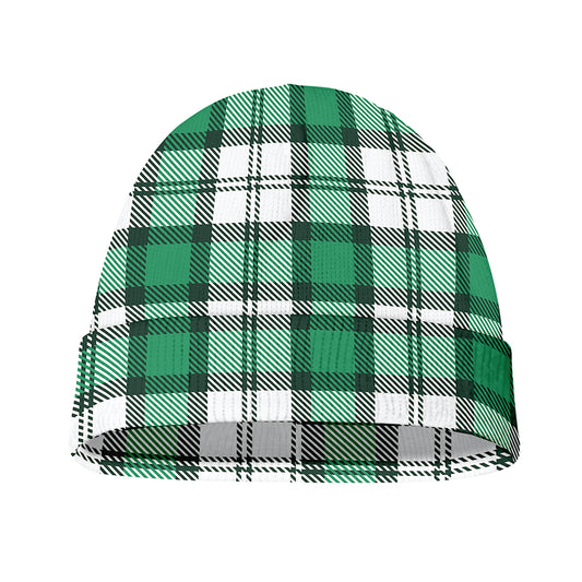 Shamrock St. Patrick's Day Tartan Print Beanie