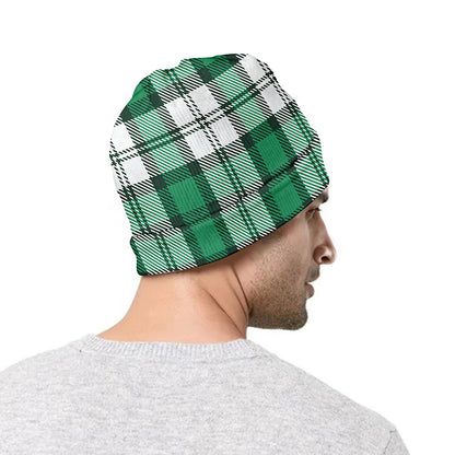 Shamrock St. Patrick's Day Tartan Print Beanie