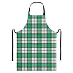 Shamrock St. Patrick's Day Tartan Print Bib Apron With Pocket