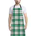 Shamrock St. Patrick's Day Tartan Print Bib Apron With Pocket
