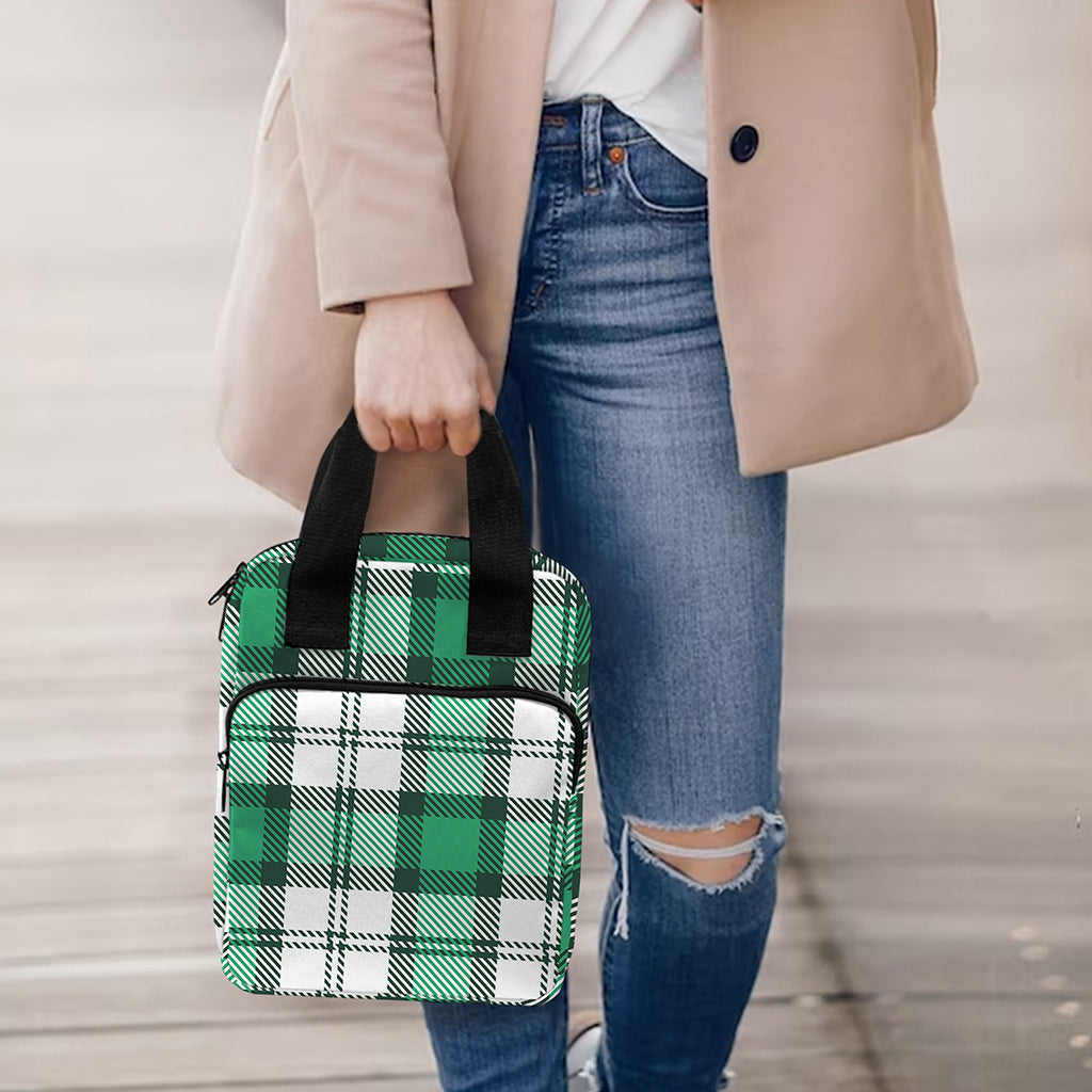 Shamrock St. Patrick's Day Tartan Print Bible Tote Bag