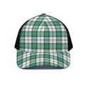 Shamrock St. Patrick's Day Tartan Print Black Mesh Trucker Hat