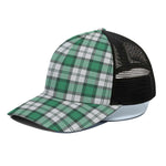 Shamrock St. Patrick's Day Tartan Print Black Mesh Trucker Cap