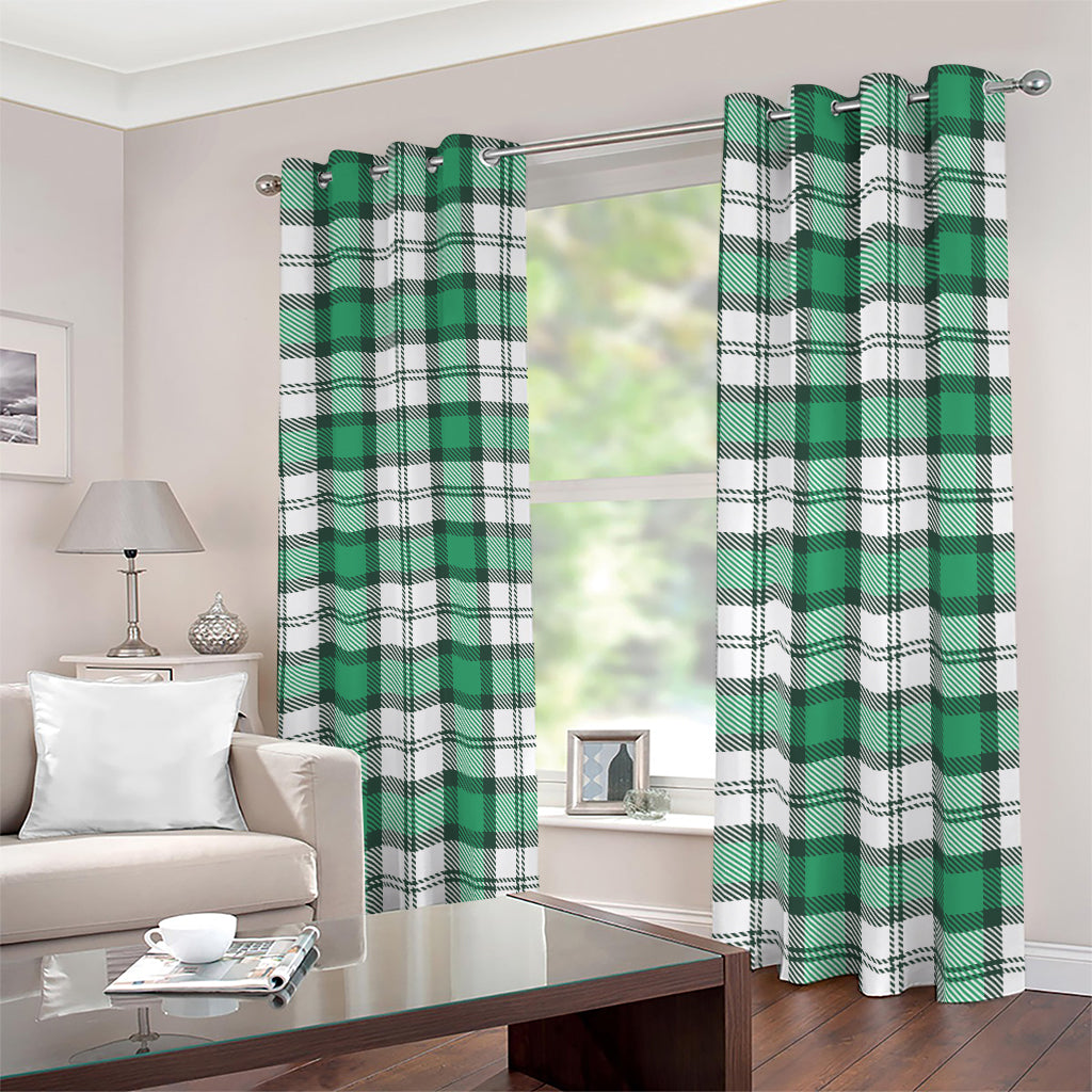 Shamrock St. Patrick's Day Tartan Print Blackout Grommet Curtains