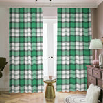 Shamrock St. Patrick's Day Tartan Print Blackout Pencil Pleat Curtains