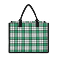 Shamrock St. Patrick's Day Tartan Print Canvas Tote Bag