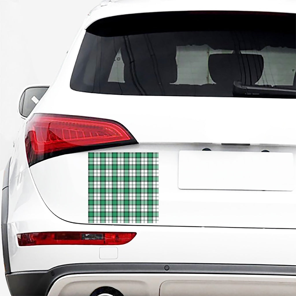 Shamrock St. Patrick's Day Tartan Print Car Sticker
