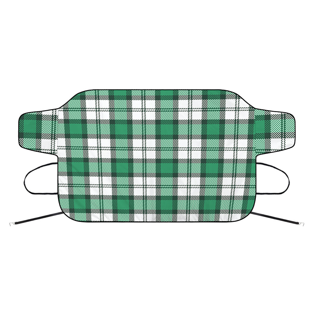 Shamrock St. Patrick's Day Tartan Print Car Windshield Snow Cover