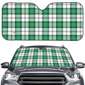Shamrock St. Patrick's Day Tartan Print Car Windshield Sun Shade