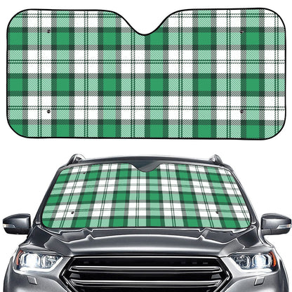 Shamrock St. Patrick's Day Tartan Print Car Windshield Sun Shade