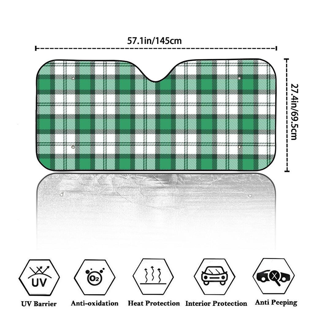 Shamrock St. Patrick's Day Tartan Print Car Windshield Sun Shade