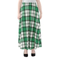 Shamrock St. Patrick's Day Tartan Print Chiffon Maxi Skirt
