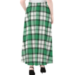 Shamrock St. Patrick's Day Tartan Print Chiffon Maxi Skirt