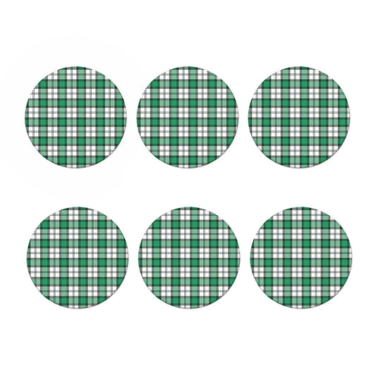 Shamrock St. Patrick's Day Tartan Print Coaster Set