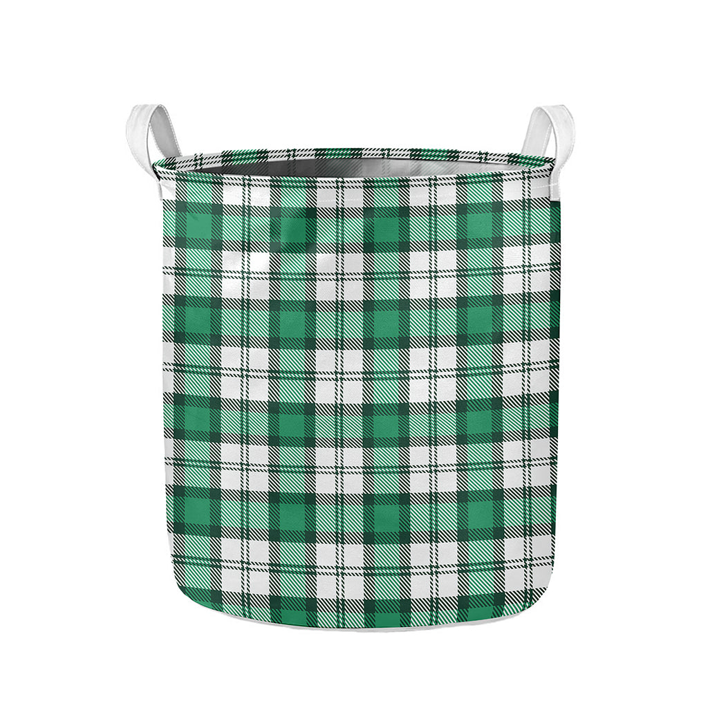 Shamrock St. Patrick's Day Tartan Print Collapsible Laundry Basket