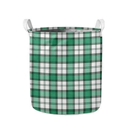 Shamrock St. Patrick's Day Tartan Print Collapsible Laundry Basket