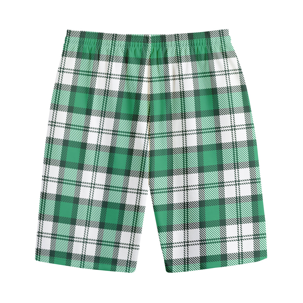 Shamrock St. Patrick's Day Tartan Print Cotton Shorts
