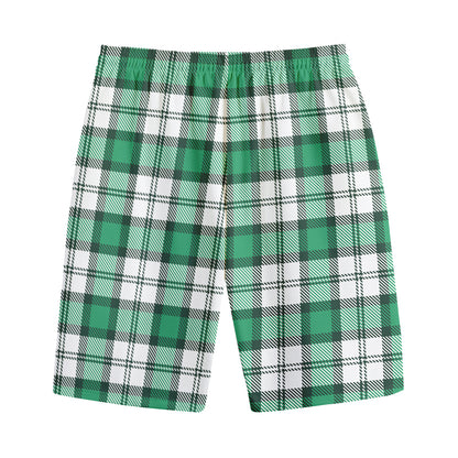 Shamrock St. Patrick's Day Tartan Print Cotton Shorts