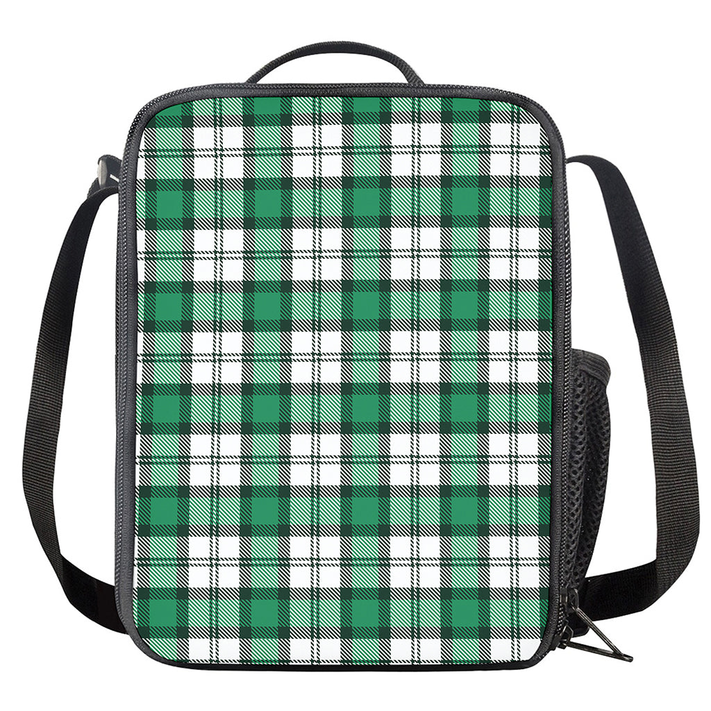 Shamrock St. Patrick's Day Tartan Print Crossbody Lunch Bag