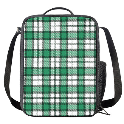 Shamrock St. Patrick's Day Tartan Print Crossbody Lunch Bag