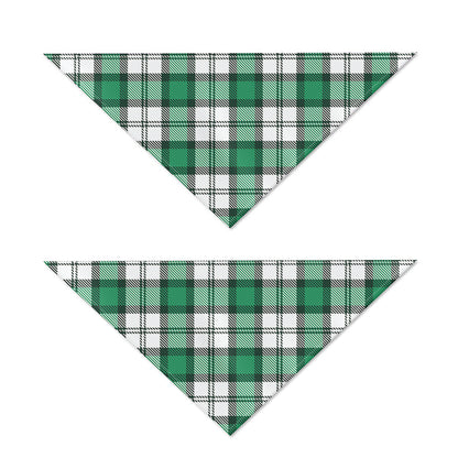 Shamrock St. Patrick's Day Tartan Print Dog Bandana