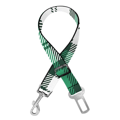 Shamrock St. Patrick's Day Tartan Print Dog Seat Belt