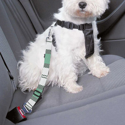 Shamrock St. Patrick's Day Tartan Print Dog Seat Belt